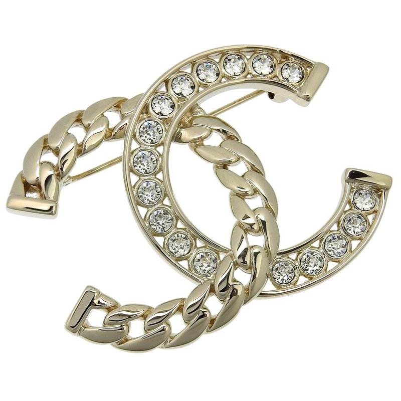 【日本直送】シャネル CHANEL ココマーク ブローチ ABD111 B16035 金属製×ラインストーン シャンパンゴールド 約18g レディース【中古】 - 胸針 - 其他金屬 金色