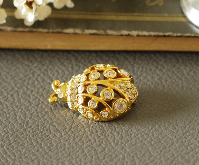希少　美品　スワロフスキー DS クリスタル ビートル てんとう虫　ブローチ てんとう虫ブローチ Swarovski Ladybug brooch | Jasmine Le