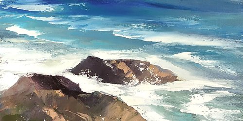海の波 キャンバスの油絵 海の波の絵画 海景アート 嵐のアート