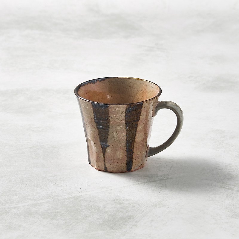 Japanese Minoyaki-Wide Ear Mug-Tree Pattern-Blemish Sale - Cups - Pottery Brown