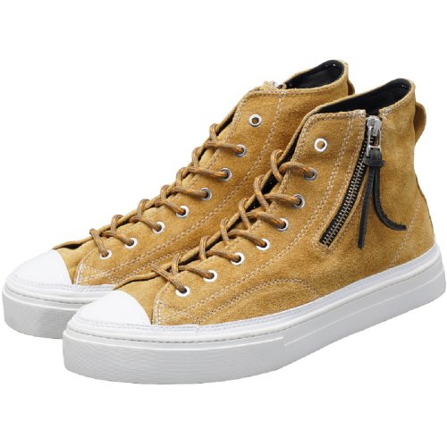 BLESS SHOE 軍事風格 真皮麂皮 拉鏈高幫 休閒鞋