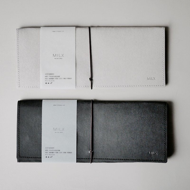 Washed kraft paper storage folder - Reusable Straws - Paper Black