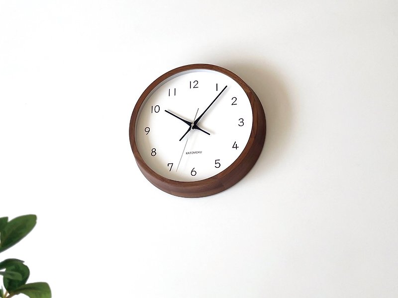 KATOMOKU muku clock 13 ウォールナット km-104WA 掛け時計 連続秒針 日本製 - 時計 - 木製 ブラウン