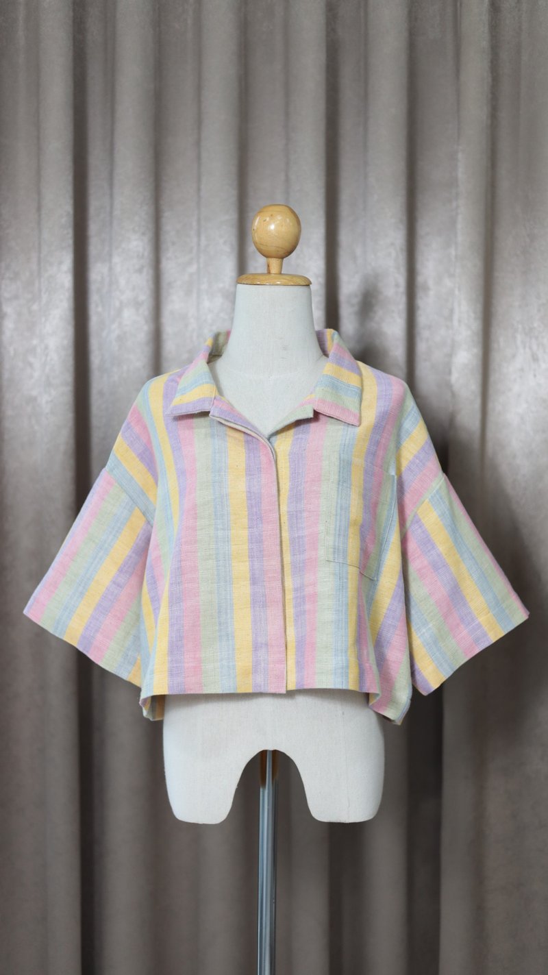 Loom & Leaf - Artisanal Crop Shirt - 女襯衫 - 棉．麻 多色