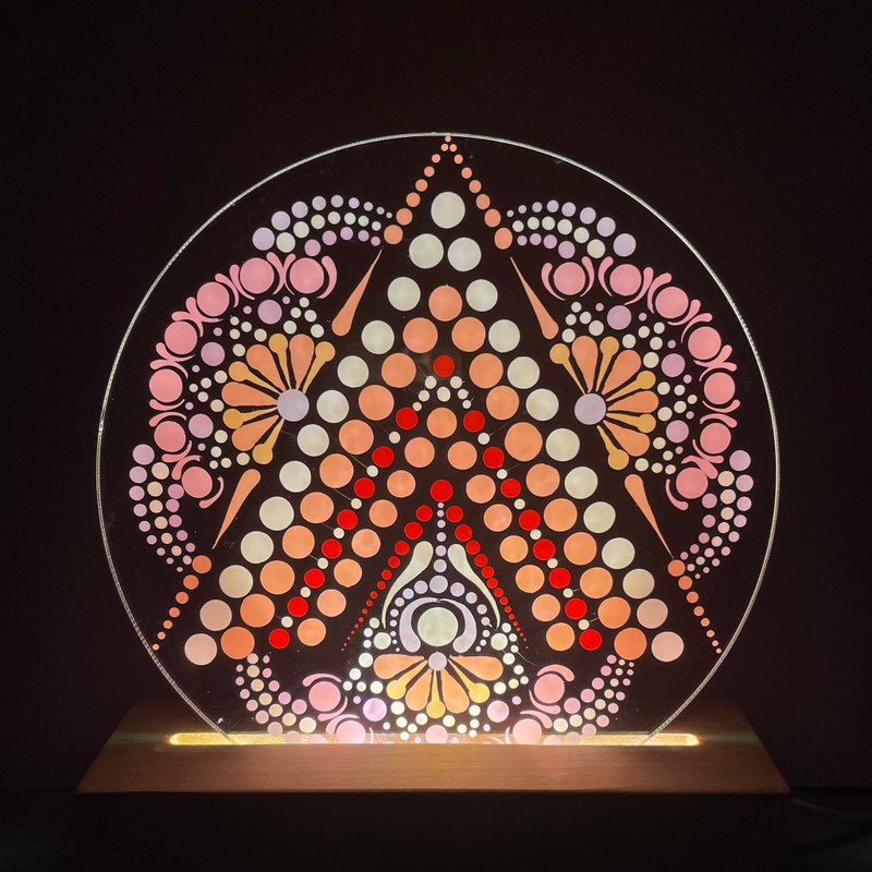 Mandala hand drawn mandala night light - Lighting - Acrylic 