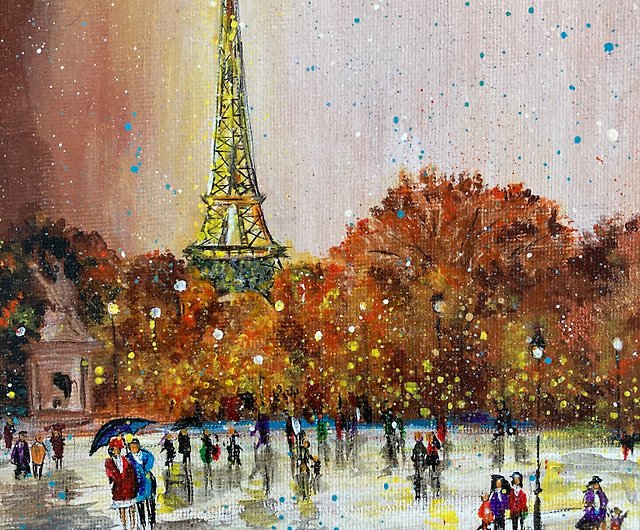 油絵 パリの街縦４３cm横６１cm額縁 - ジグソーパズル