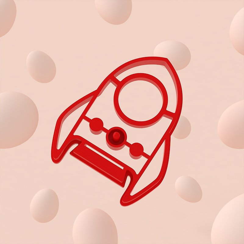 Spaceship 火箭煎蛋器 - 廚具 - 矽膠 紅色
