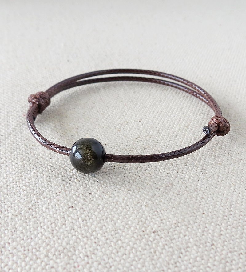 Fashion [Lucky Stone] Jinsha Black Rock Korean wax bracelet Bracelet **** anti-little, lucky - สร้อยข้อมือ - เครื่องเพชรพลอย สีนำ้ตาล