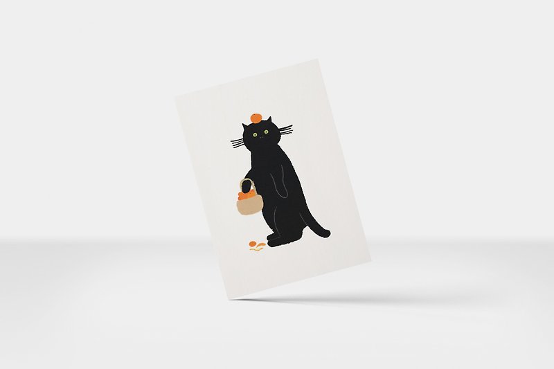 Tangerine Cat card (A5/A6) - การ์ด/โปสการ์ด - กระดาษ สีส้ม