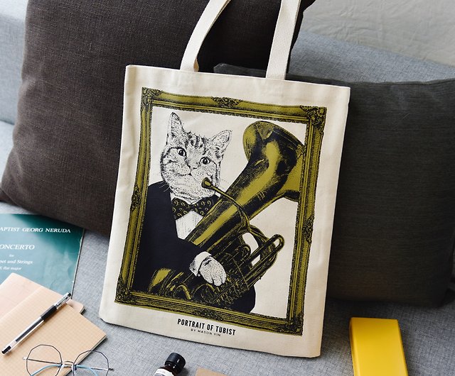 Portrait of Classicats - Upright Piano Canvas Bag - Shop Some Music Design  Handbags & Totes - Pinkoi