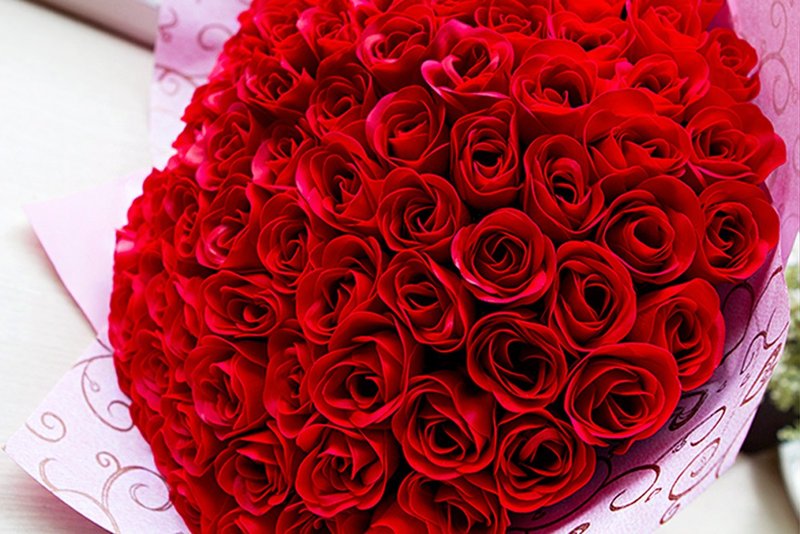 Love you for a long time - you can extract 99 soap roses bouquets (4 colors optional) - Dried Flowers & Bouquets - Paper Red