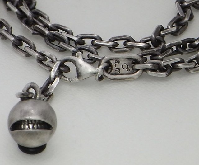 anti smile ball chain_B1(s_m-B.05) 不高兴銀手鐲垂飾bracelet