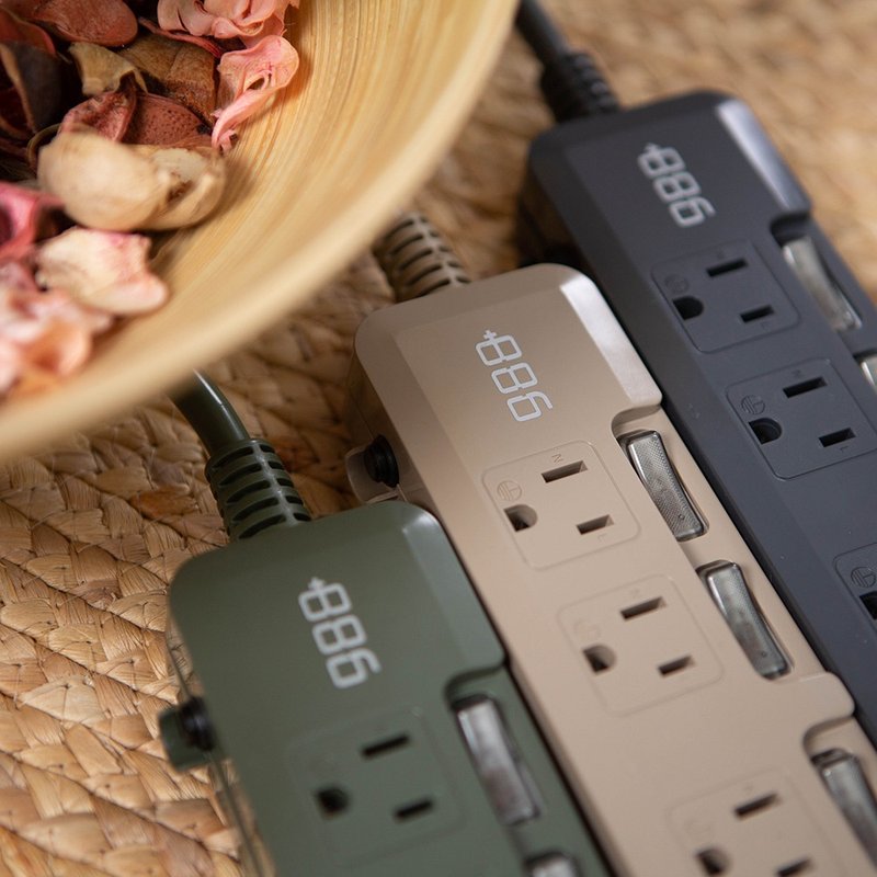 +886 極野家 4開3插USB+Type C PD 30W 快充延長線 2.7米 HPS1433 - 其他 - 其他材質 咖啡色
