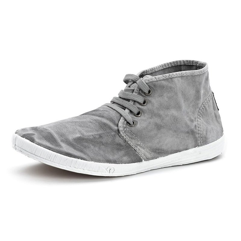 Spanish handmade canvas shoes / 306E medium canvas sneakers / men's / 623 washed grey - Men's Casual Shoes - Cotton & Hemp Gray
