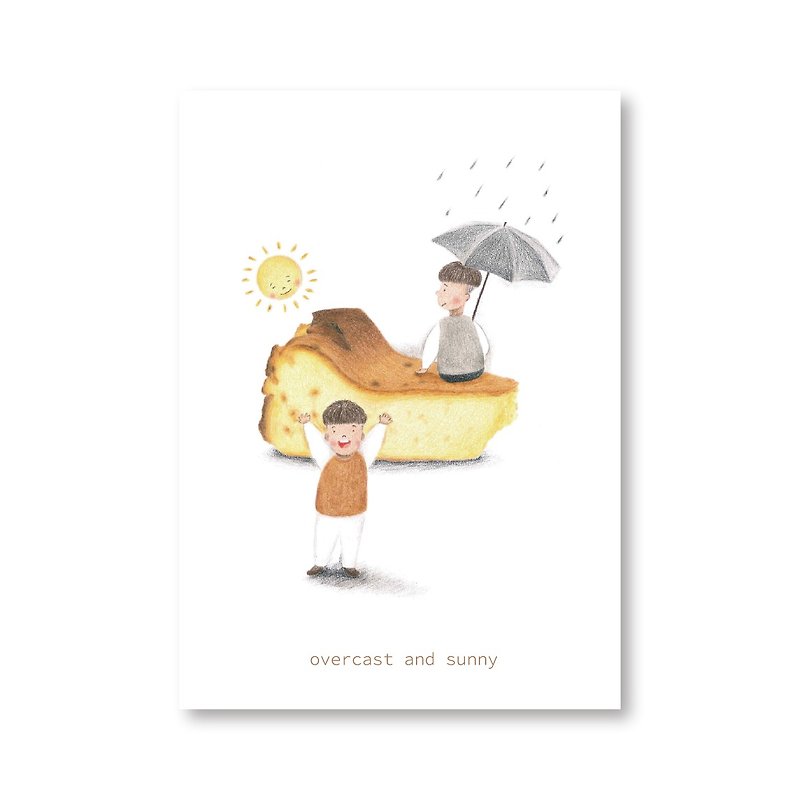 【色鉛筆イラストポストカード】陰陽晴れ - カード・はがき - 紙 