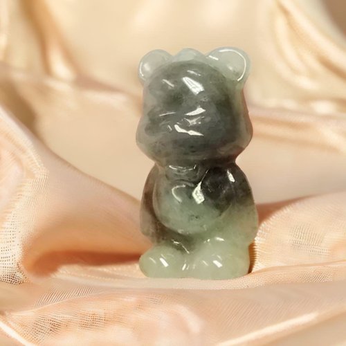 瓔珞翡翠 冰飄烏雞翡翠熊熊 | 天然緬甸玉A貨翡翠 | 送禮