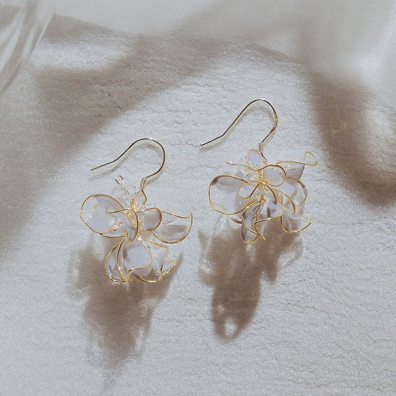 Resin Earrings & Clip-ons Blue - [Skirt-Baby Blue] Dangle Earrings | Crystal Flower Jewelry