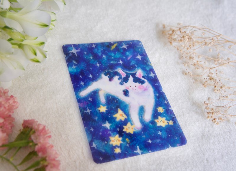 ねこと星のクリアポストカード - 卡片/明信片 - 其他材質 藍色