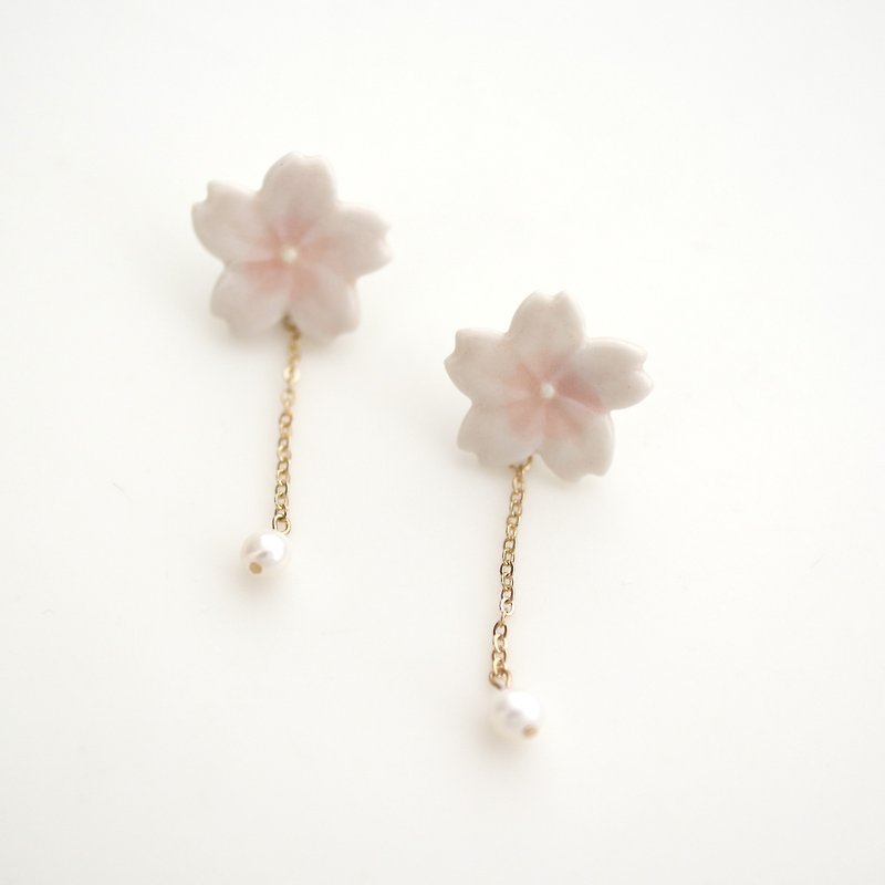 Special sakura earrings - Earrings & Clip-ons - Porcelain Pink