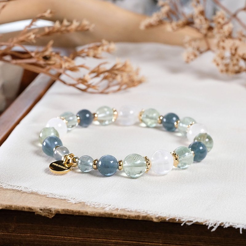 Teal Stone White Ghost Bracelet Natural Mineral Crystal - Bracelets - Gemstone Multicolor