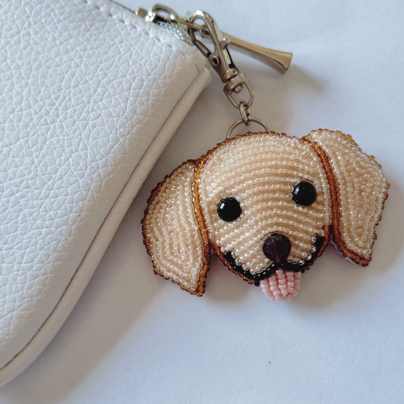 Golden Retriever Garnet Nose Charm, Bag Charm, Keychain - พวงกุญแจ - วัสดุอื่นๆ 