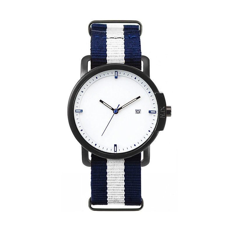 ミニマル・ウォッチ：Ocean05-海軍ホワイト。 - 腕時計 - 金属 ブルー