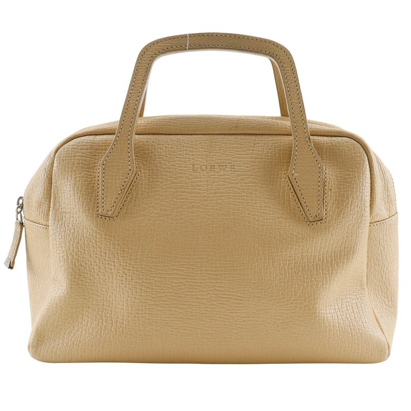 【日本直送】ロエベ LOEWE ハンドバッグ ベージュ 型押しレザー ベージュ レディース【中古】 - 手提包/手提袋 - 真皮 咖啡色