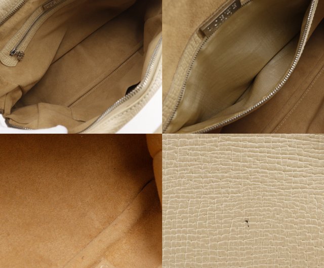 日本直送】ロエベ LOEWE ハンドバッグ ベージュ 型押しレザー ベージュ