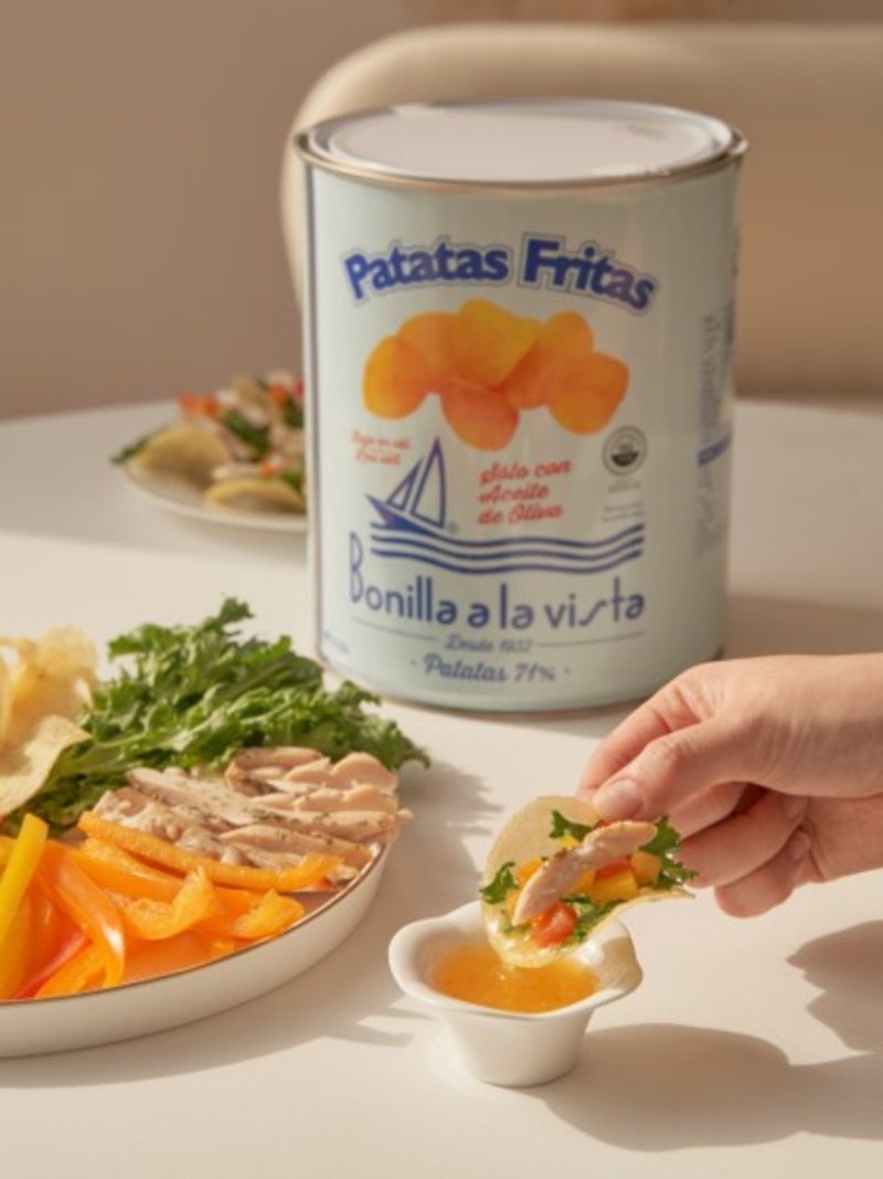 BONILLA Spanish Paint Bucket Potato Chips Blue Bucket 275g - Snacks - Fresh Ingredients 