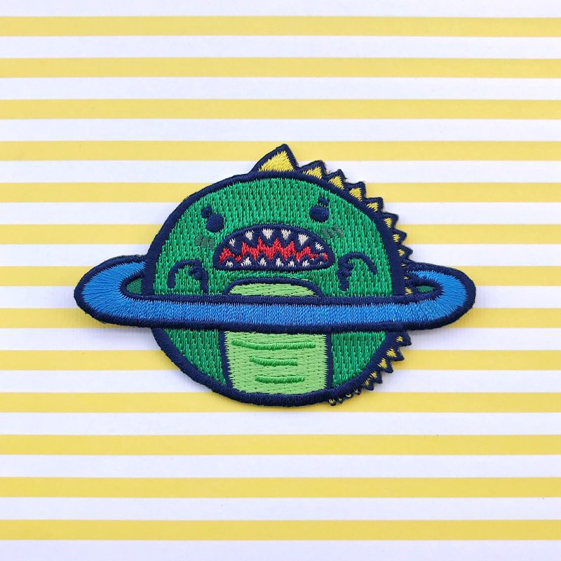 刺繡布貼 繡布燙 刺繡貼紙-恐龍星球 - 其他 - 繡線 綠色