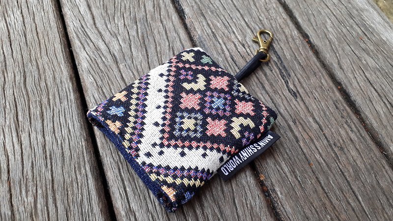 AMIN'S SHINY WORLD handmade custom ethnic style woven pattern key case 803 - Keychains - Cotton & Hemp Multicolor