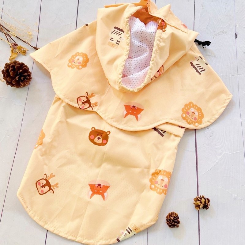 Cute animal three-piece flower raincoat FL/FXL - ชุดสัตว์เลี้ยง - วัสดุอื่นๆ 