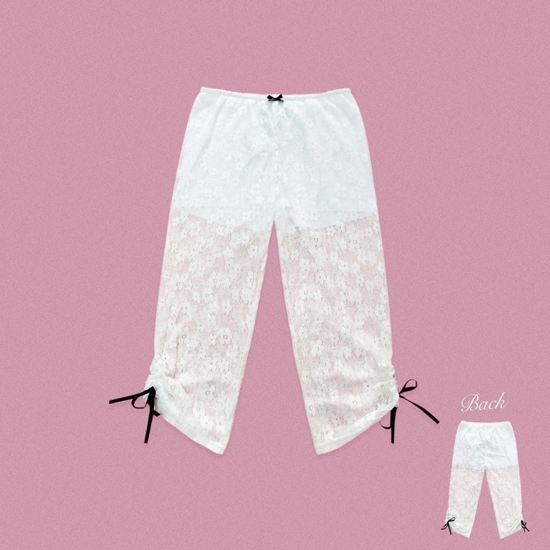 DADDY | Lace Lucia Pant กางเกง ทรง capri pants สุดน่ารัก - กางเกงขายาว - วัสดุอื่นๆ 