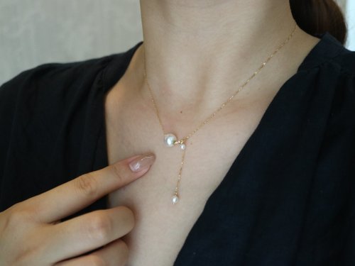 KOKO PEARL JEWELRY 日本直送 8.5mm akoya珍珠路路通項鍊 18K黃金 天然海水珍珠 吊墜