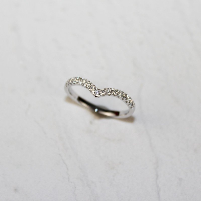 [Classic Brilliance] 18K V-shaped diamond wire ring diamond natural diamond - General Rings - Precious Metals Gold