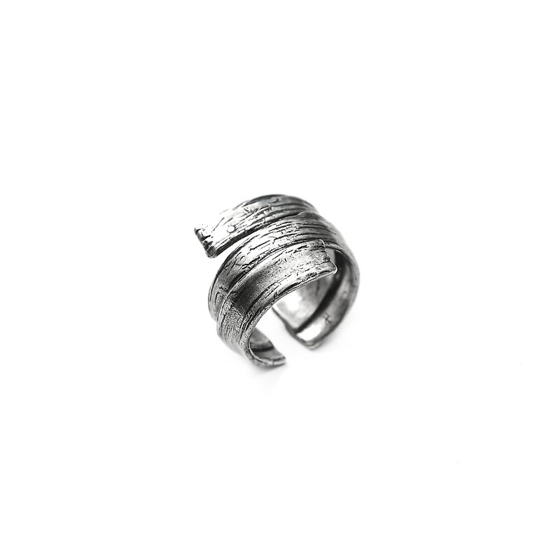 Recovery overlap bandage ring (ancient Silver) - แหวนทั่วไป - สแตนเลส สีเงิน