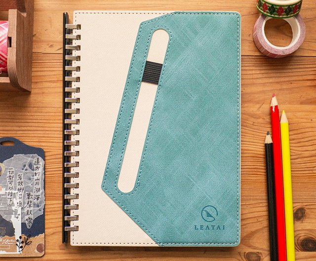 A5 引き出し式フェイクレザーバインダーノート – ペンが収納しやすい