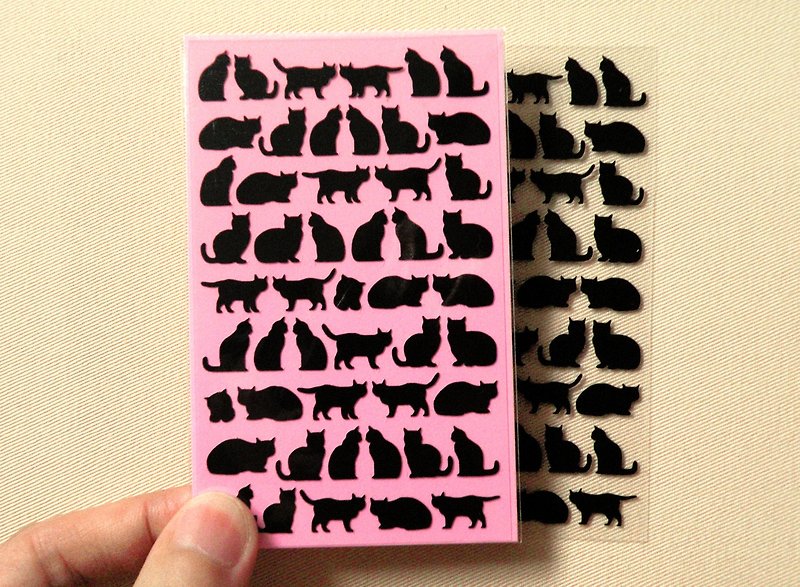 Cat Stickers - สติกเกอร์ - วัสดุกันนำ้ สีดำ