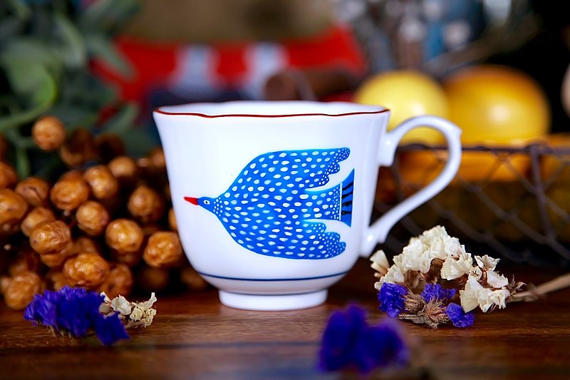 Blue Bird Tea cup 藍鳥 手工繪製午茶杯