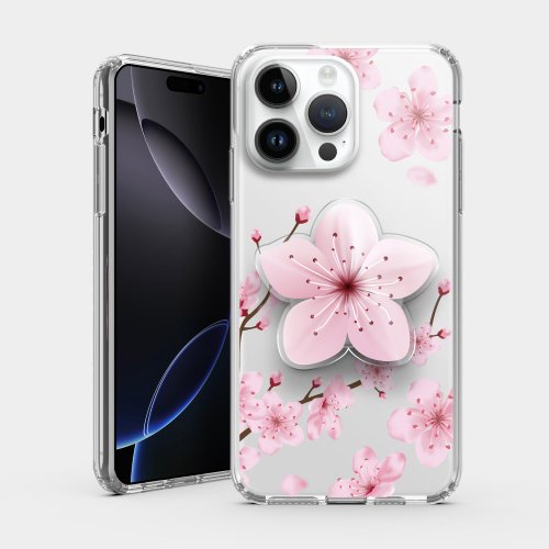 PIXO.STYLE 【手機殼&壓克力支架】櫻花 iPhone系列手機殼 PS024