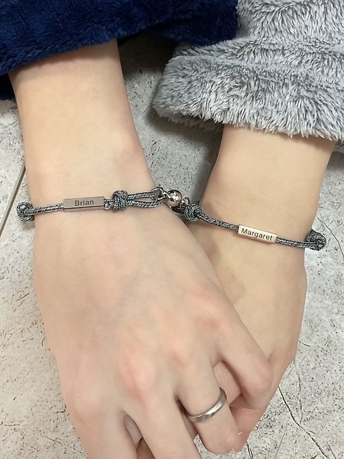 JTK Jewellery 【客製化】原創磁吸情侶手鍊 情侶手繩 刻字手繩