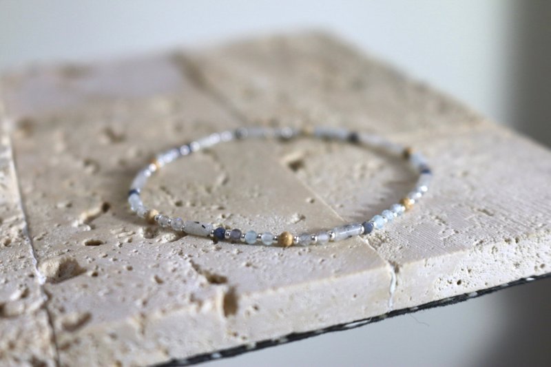 Bracelet Aquamarine Spectrum Stone- Good things are coming soon - - Bracelets - Gemstone Blue