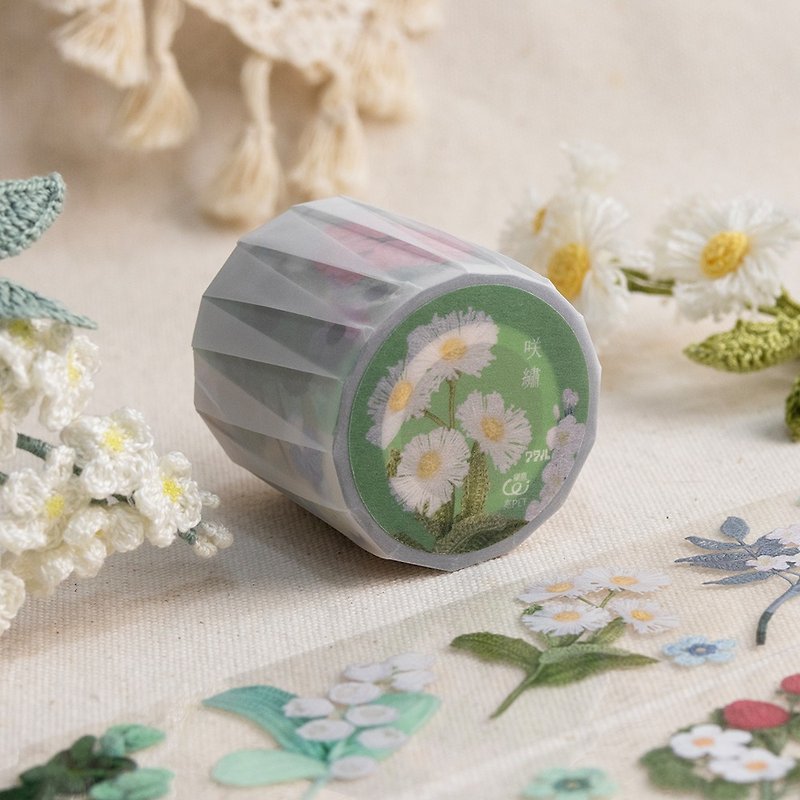 Flower Crochet - 5cm Clear ( Glossy ) PET Masking Tape - มาสกิ้งเทป - พลาสติก 