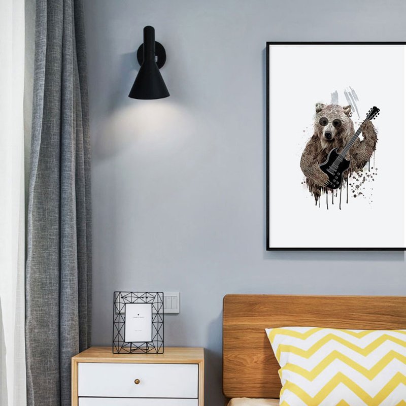 Rock'n Roll-畫/客廳掛畫/臥房/酒吧掛畫/藝廊牆/玄關/熊 - 海報/掛畫/掛布 - 其他材質 咖啡色