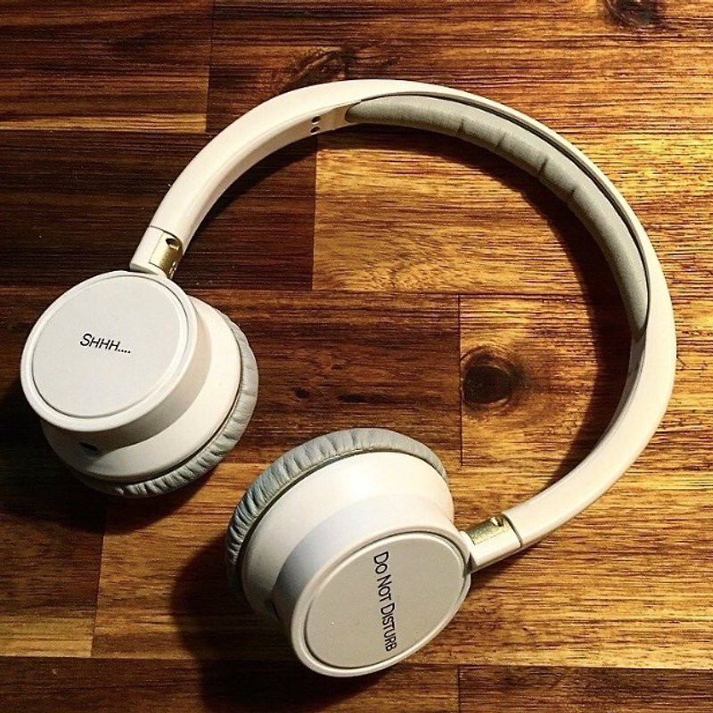 Bright customized Bluetooth headset Shhh...Do Not Disturb Do Not Disturb White/Gold - Headphones & Earbuds - Plastic 