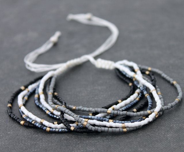 Black & White Seed Bead Bracelets