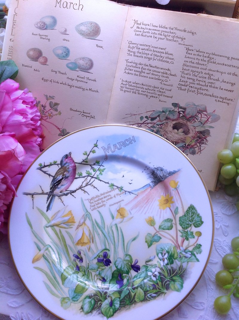 British-made CAVERSWALL country hand-painted month plate signature March cake plate collection plate - Cookware - Porcelain 