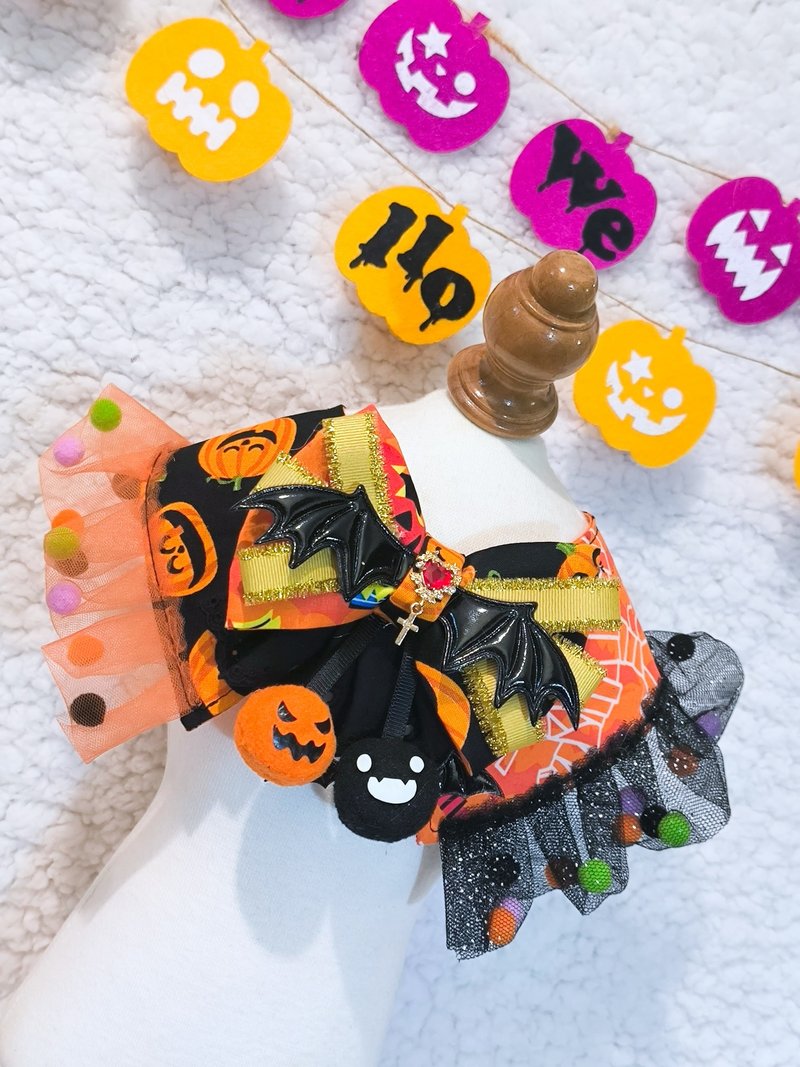 現貨 萬聖節 拼色 双色 Halloween costume 寵物頸飾 - 寵物衣服 - 棉．麻 粉紅色