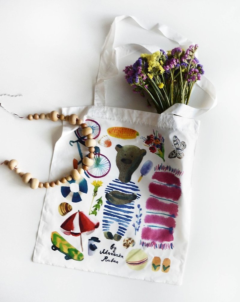 PK bears | love life bear green shopping bag - Messenger Bags & Sling Bags - Plastic Multicolor