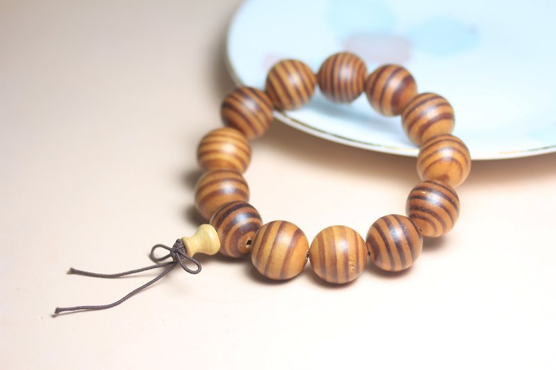 [Jupiter] Blood Dragon Wood Bracelet/Wenwan Buddhist Beads Men's Playing Wood Beads Single Loop Bracelet - Bracelets - Wood Orange